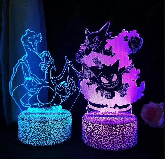 Pokemon Gengar Haunter Gastly 3D Lamp Anime